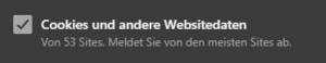 Cookies und andere Websitedaten